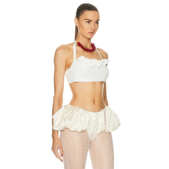 JACQUEMUS Le Bandeau Frivolli Top in Off White 40 New Womens Cropped Bralette - Picture 5 of 14